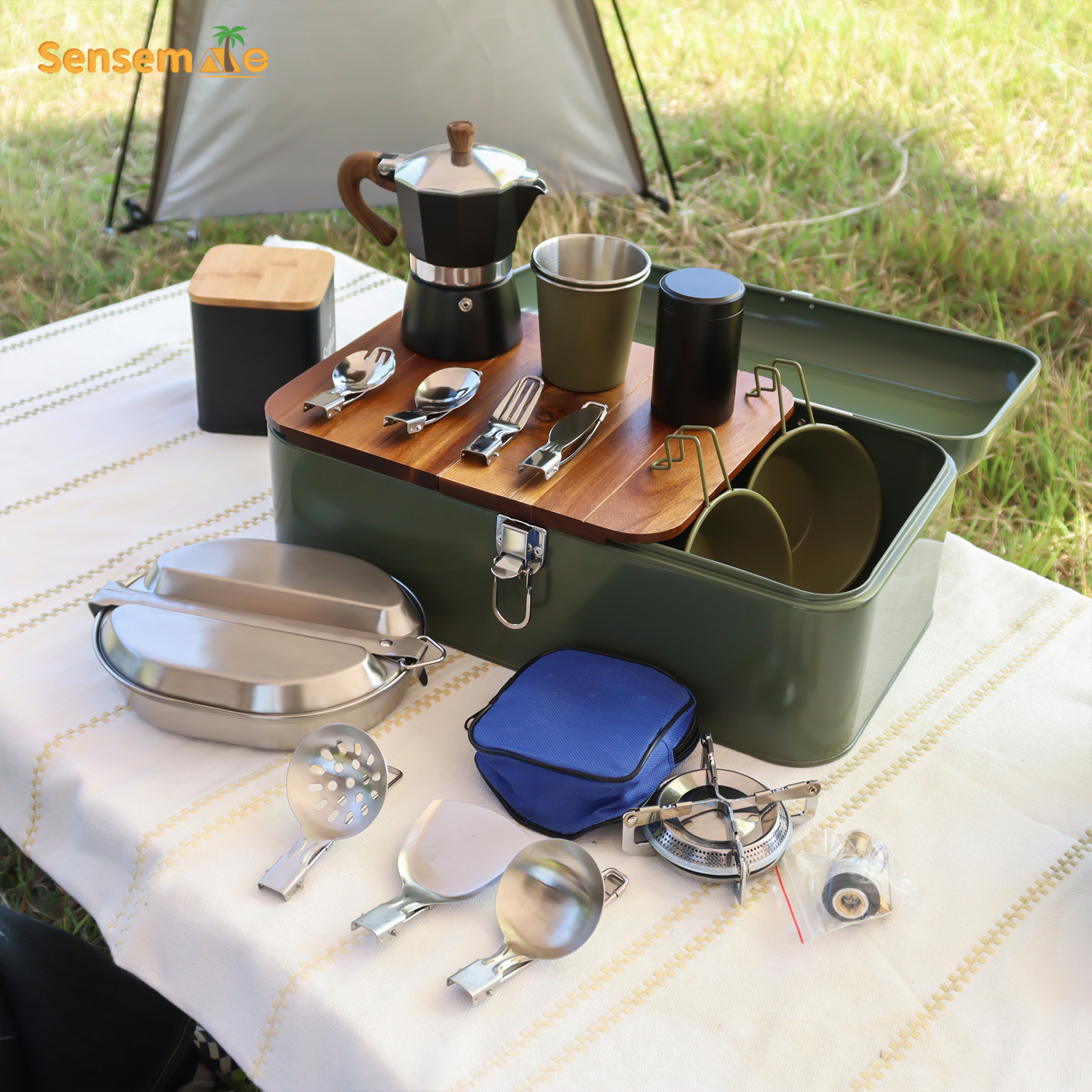 Coffee Equipment Gift Set - Glamping Camping Cookware Set Outdoor Kitchen