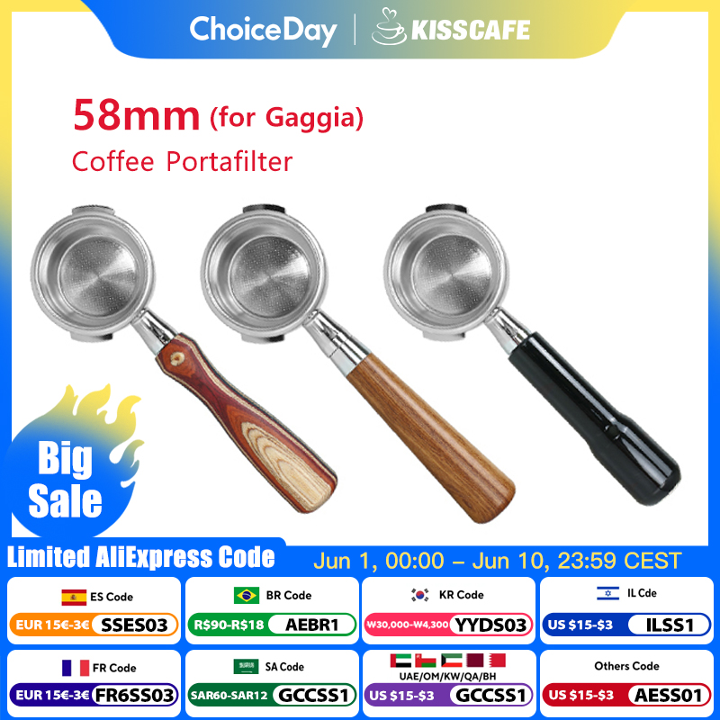 Coffee Equipment Wdt - 58MM Coffee Bottomless Portafilter For GAGGIA