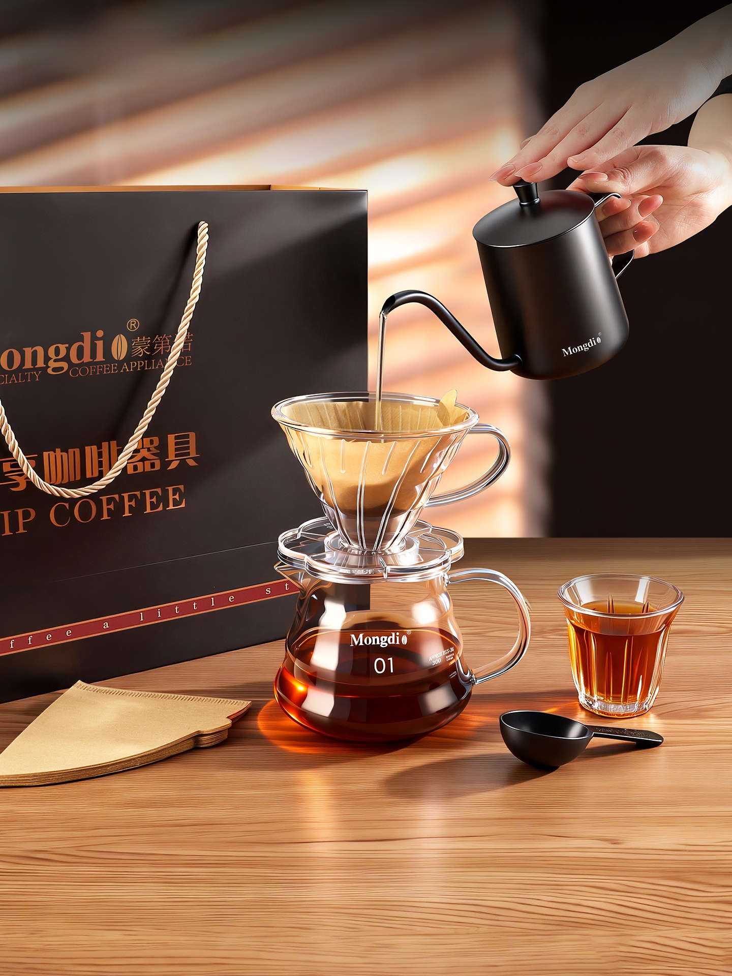 Hand-Poured Coffee Pot Set Gif - Coffee Equipment Gift Set ulasan dan harga