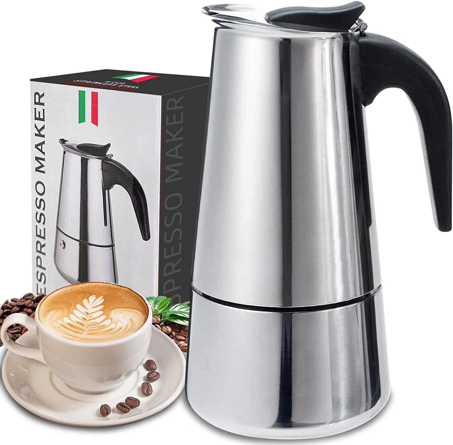 4/6/9 Cups Moka Pot Caffe Mach - Coffee Equipment Wdt ulasan dan harga