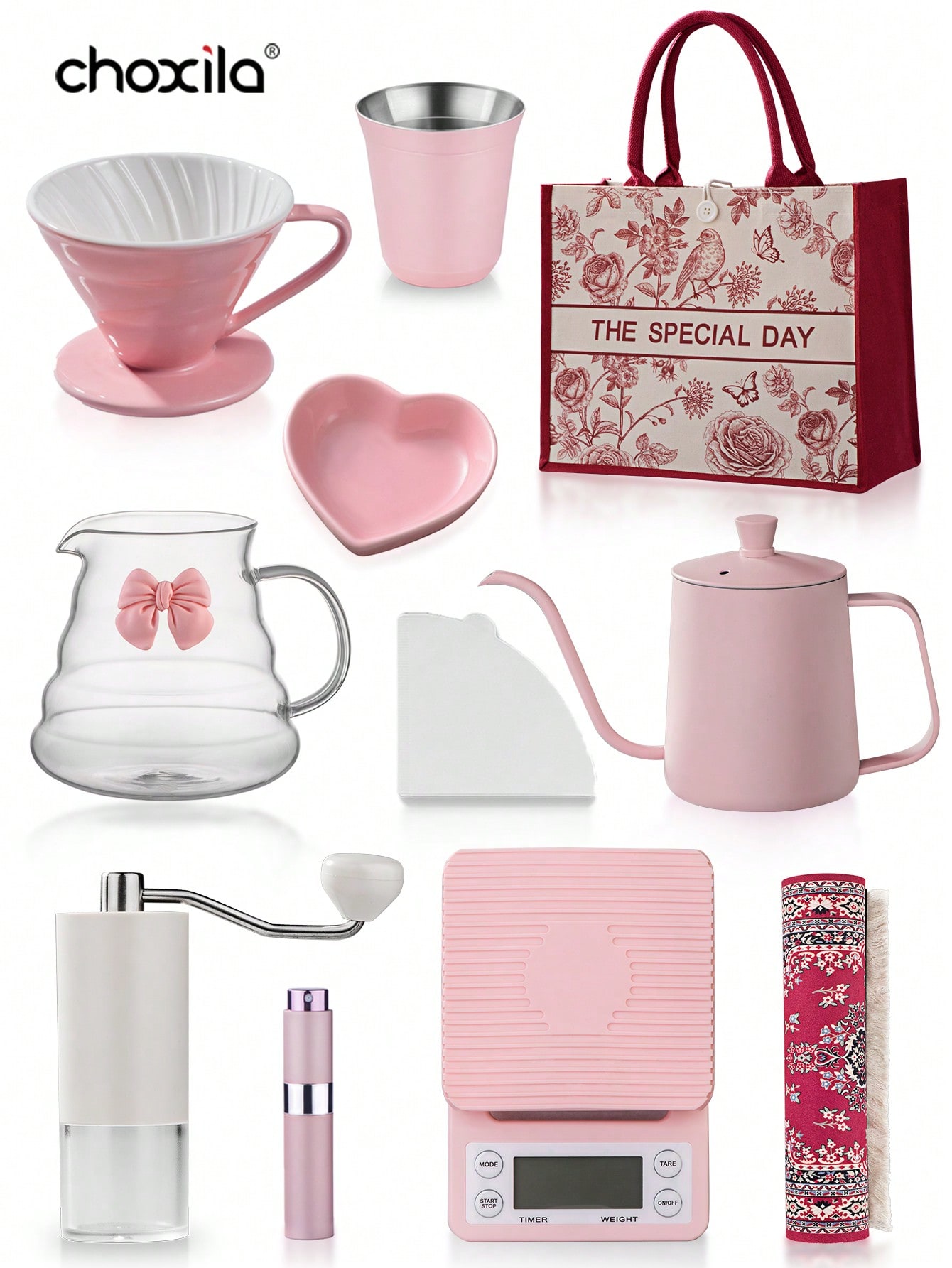1 set Pink Pour Over Coffee Se - Coffee Equipment Pour Over ulasan dan harga