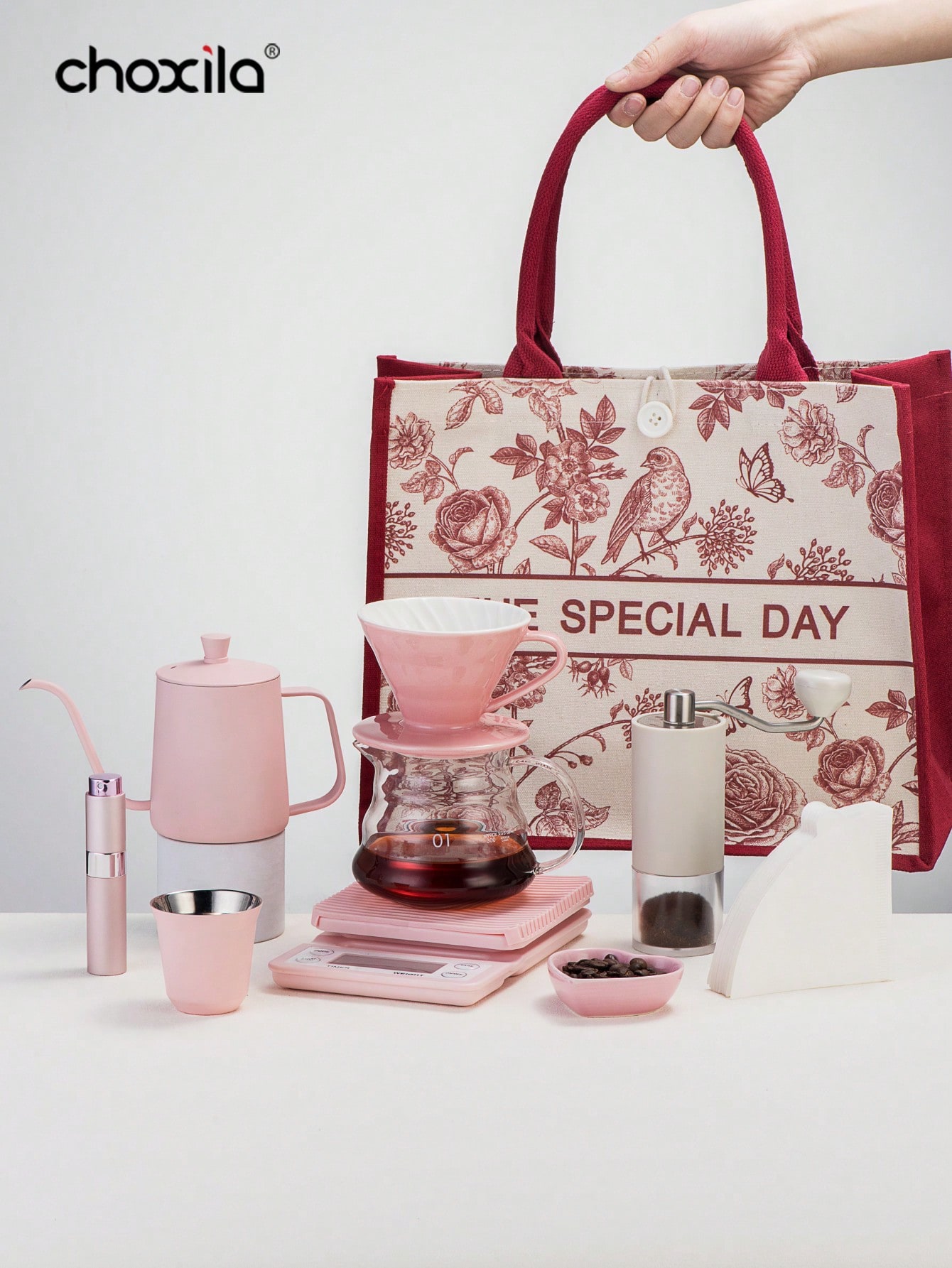 1 set Pink Pour Over Coffee Se - Coffee Equipment Pour Over ulasan dan harga
